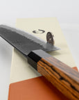 Nůž Santoku 18 cm Mutsumi Hinoura Nashiji Kurouchi Shirogami