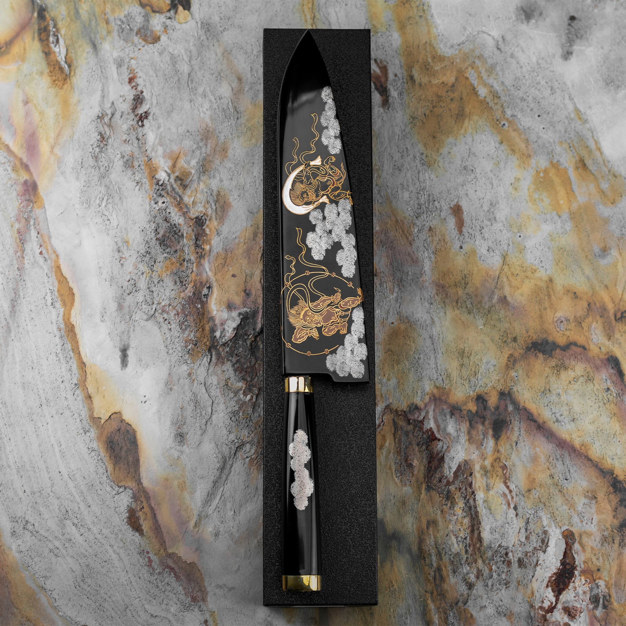 Nůž šéfkuchařský 21 cm Takeshi Saji Art Fujin Raijin R-2 + Saya