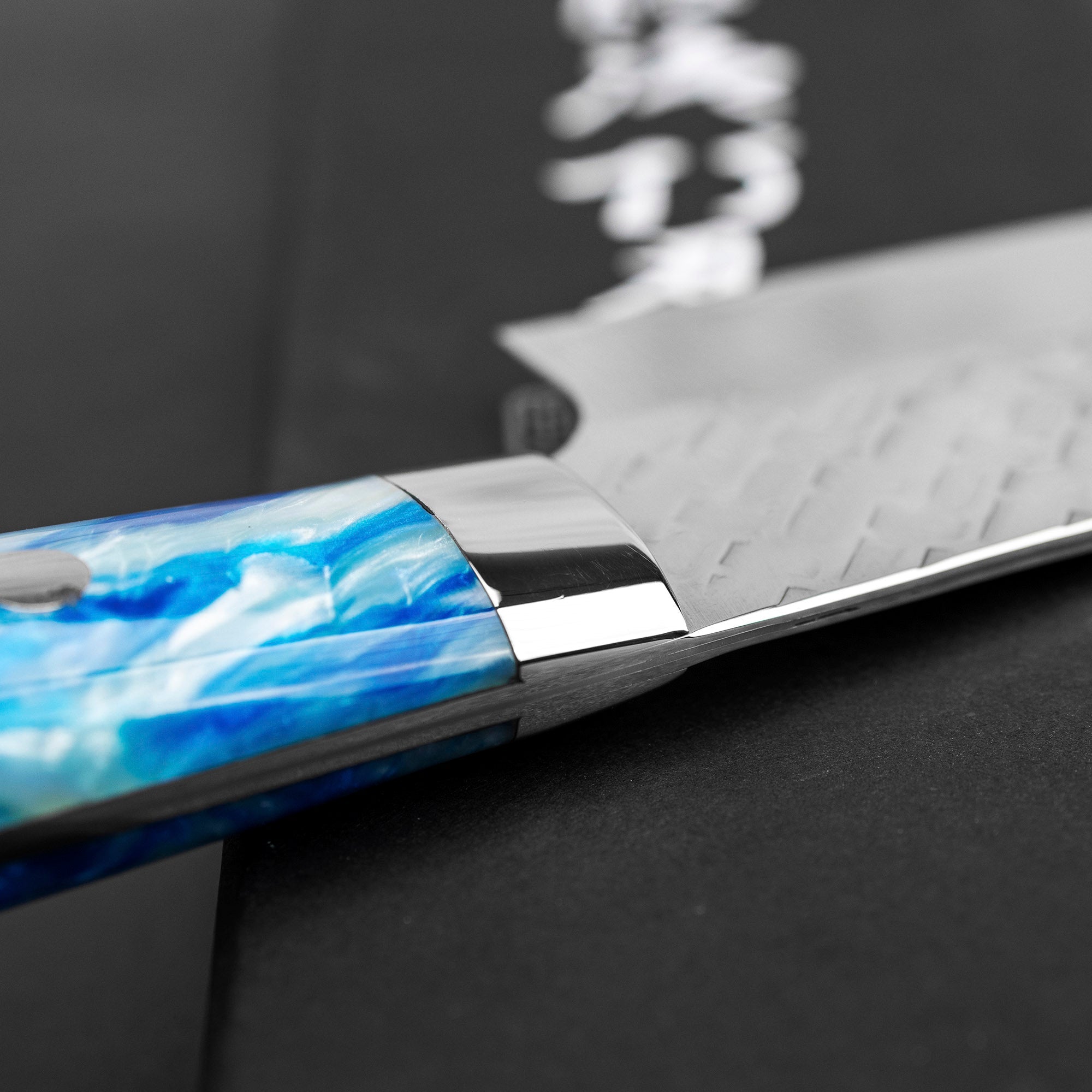 Nůž šéfkuchařský 21 cm Takeshi Saji modrý akryl STRIX