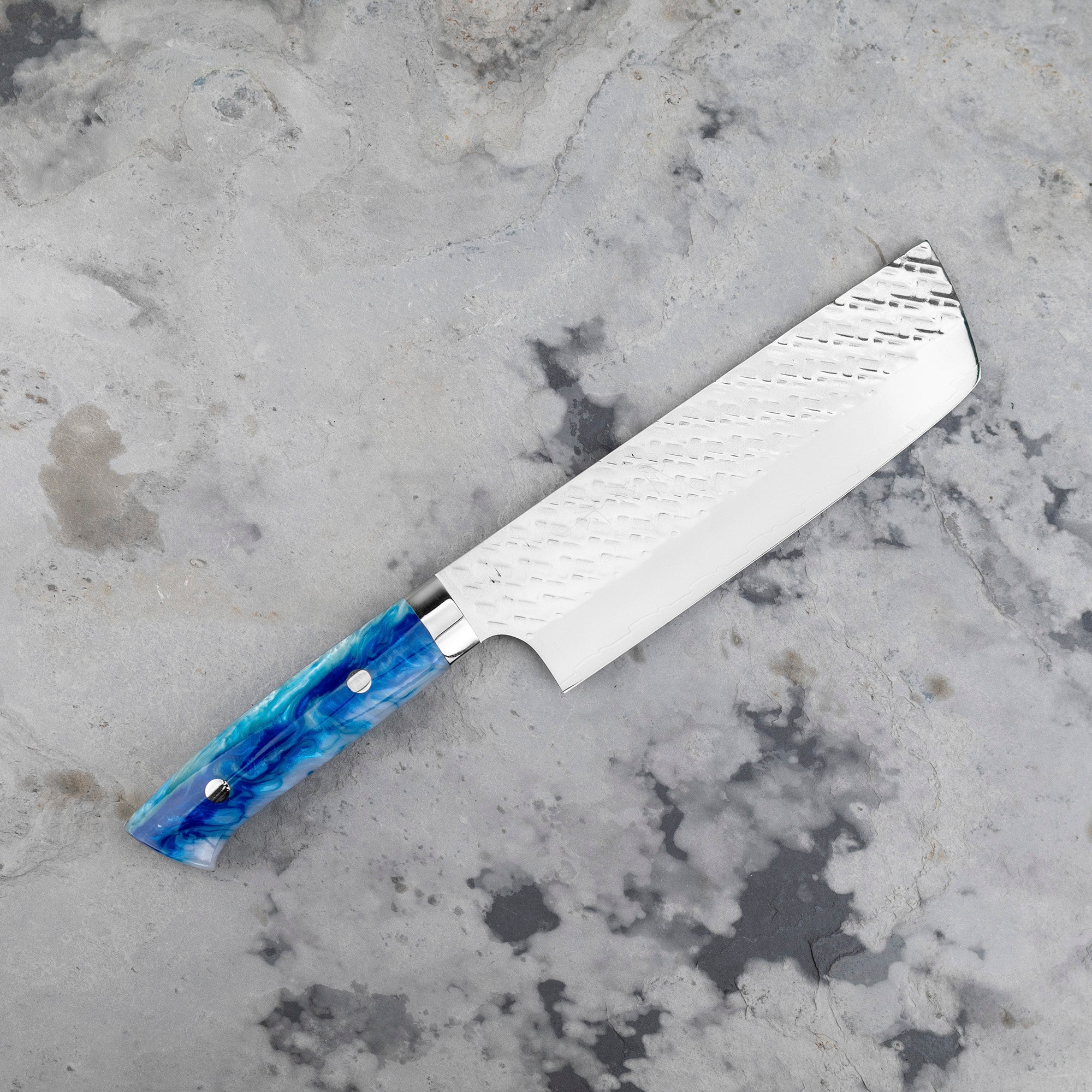 Nůž Akrylová figurka Nakiri 16 cm Takeshi Saji Blue STRIX