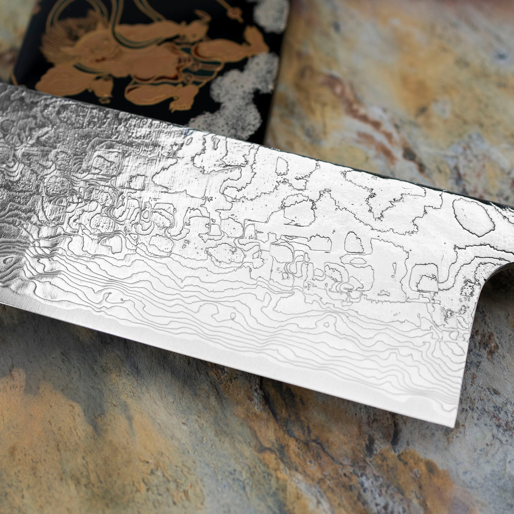 Nůž Nakiri 17 cm Takeshi Saji Art Fujin Raijin R-2 + Saya