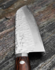 Nůž Santoku 17 cm Kunio Masutani VG-1 Hammered mahagon