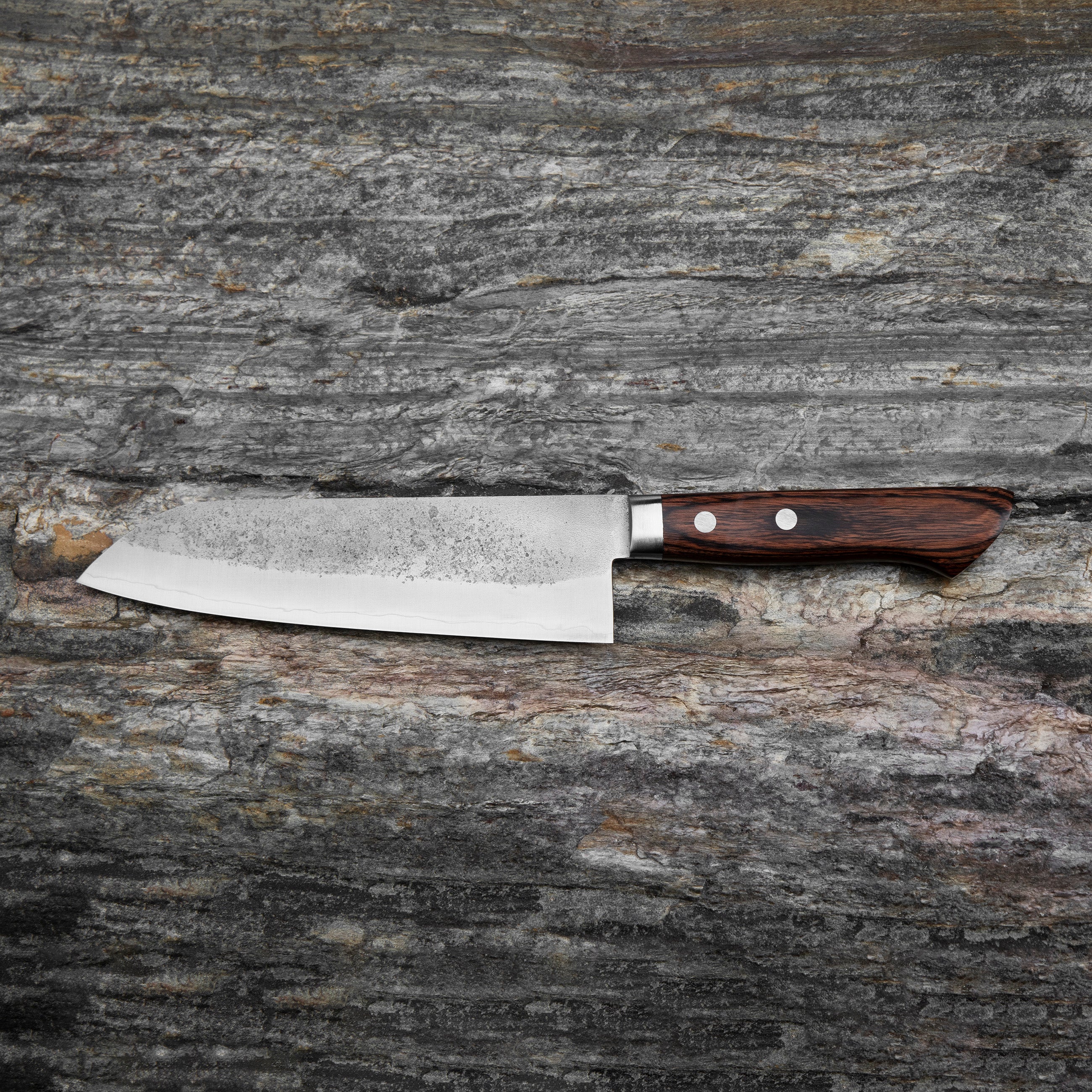 Nůž Santoku 17 cm Kunio Masutani VG-1 Nashiji mahagon