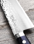 Nůž Santoku 17 cm Kunio Masutani VG-10 Hammered Blue Damascus