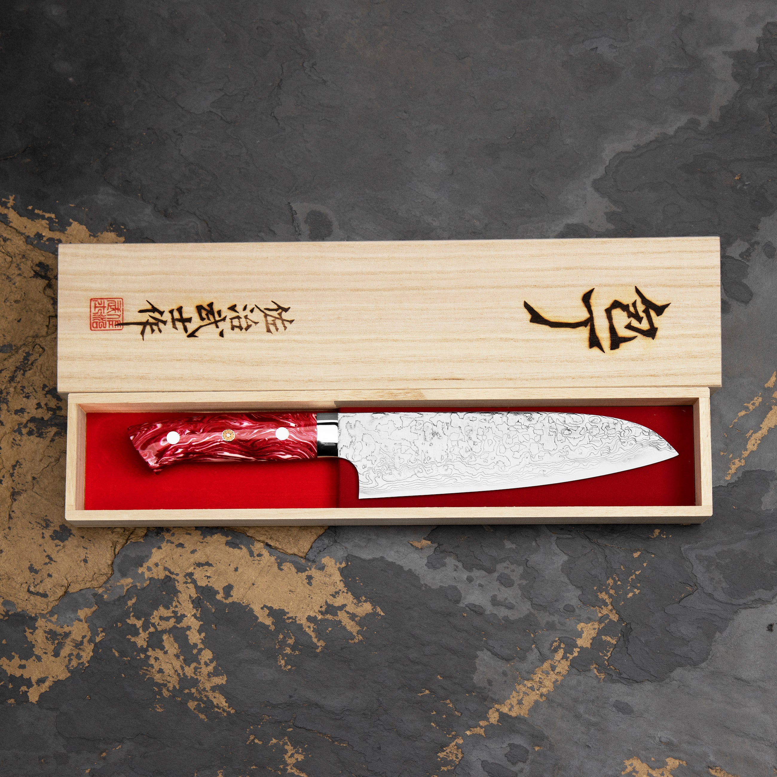 Nůž Santoku 18 cm Takeshi Saji Red Turquoise R2