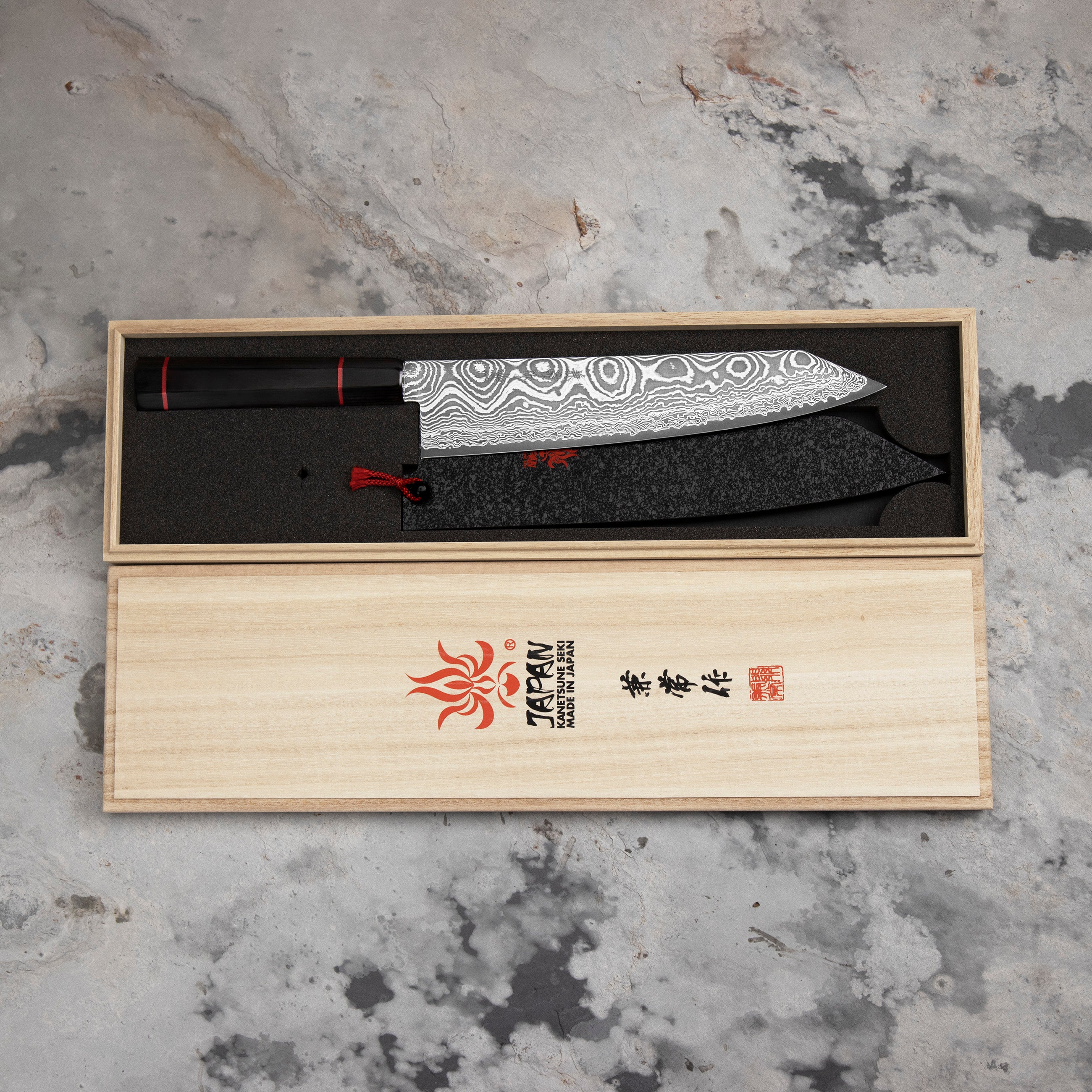 Nůž Kiritsuke Gyuto 21 cm + Saya Seki Kanetsune Namishibuki SG-2