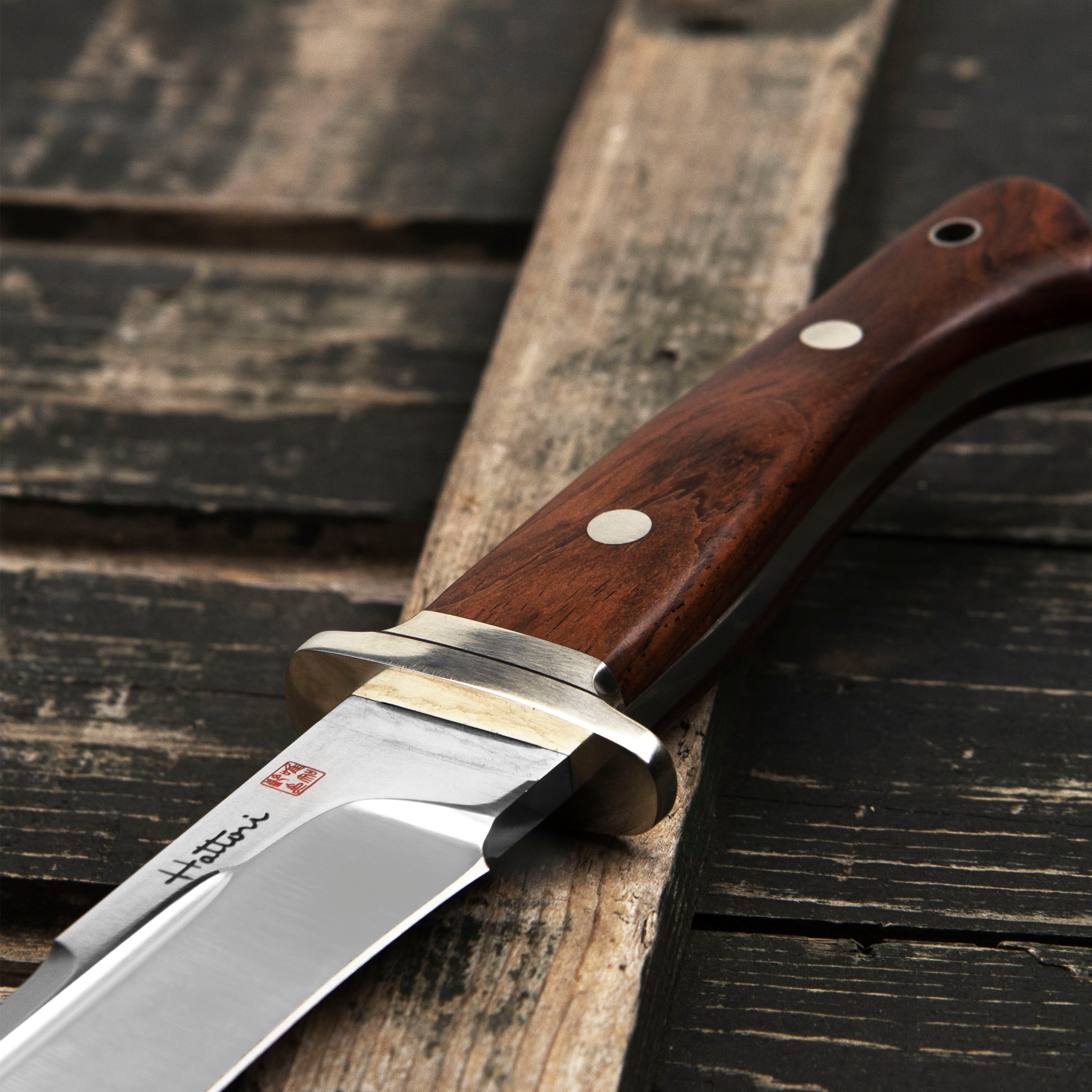 Outdoorový nůž Hattori Fighter S AUS-8 Cocobolo Outdoor 15,5 cm