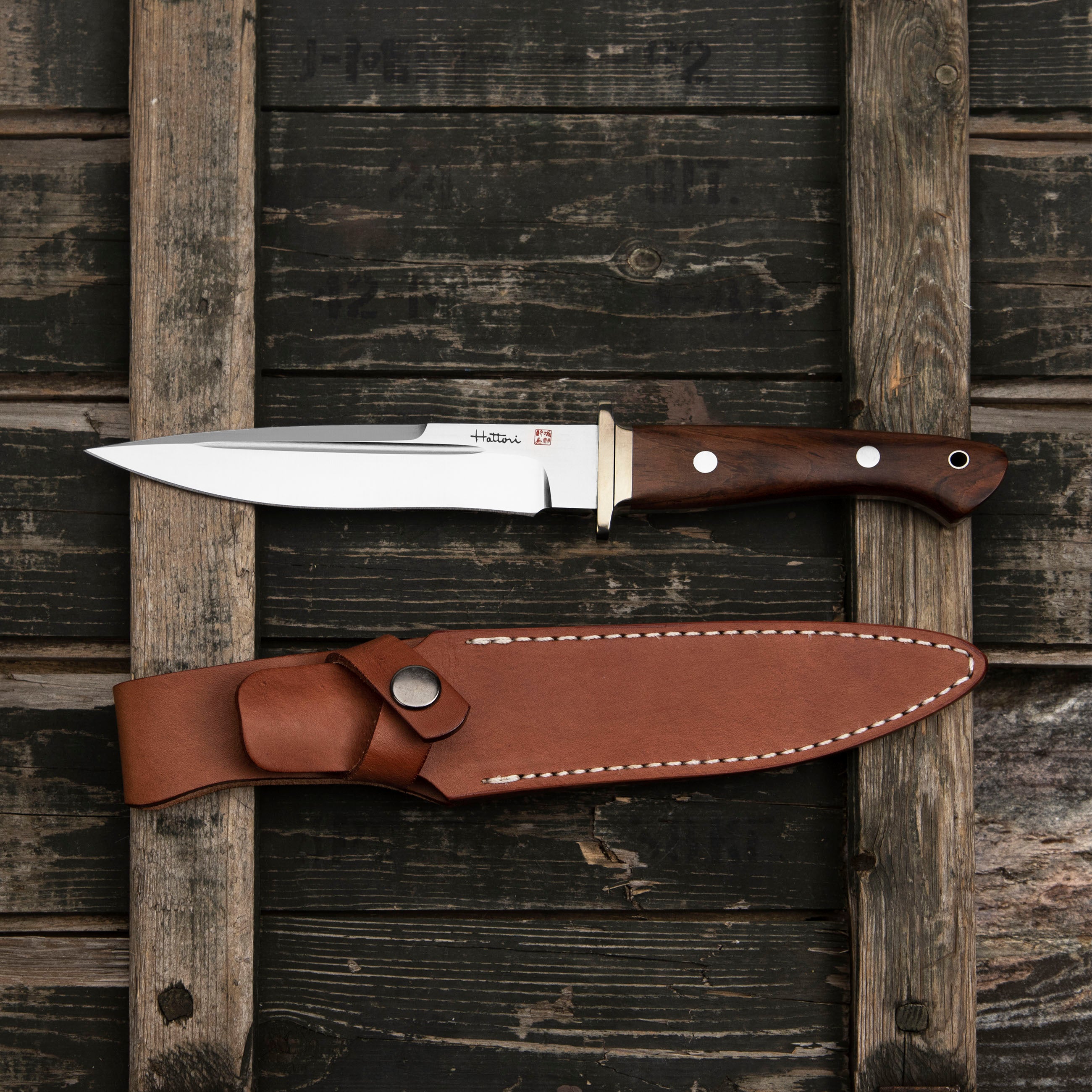 Outdoorový nůž Hattori Fighter S AUS-8 Cocobolo Outdoor 15,5 cm