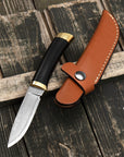 Outdoorový nůž Hattori Hunter Cowry-X Damascus Heban Outdoor 10 cm