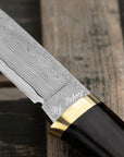 Outdoorový nůž Hattori Hunter Cowry-X Damascus Heban Outdoor 10 cm