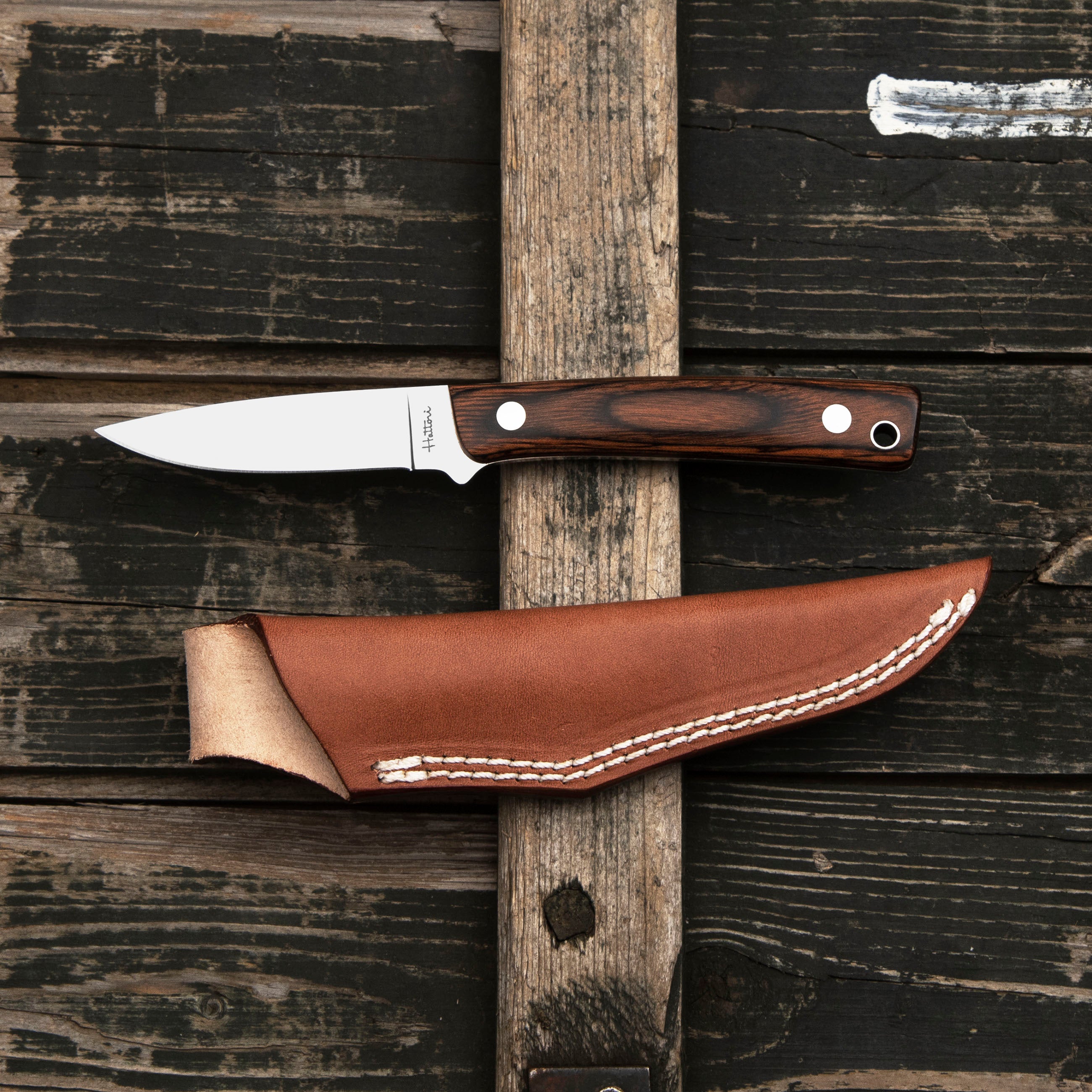 Outdoorový nůž Hattori Little Hunter VG-10 Mahogany Outdoor 6,5 cm