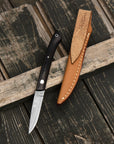 Outdoorový nůž Hattori Medaka 2 Cowry-X Damascus Heban Outdoor 5,7 cm