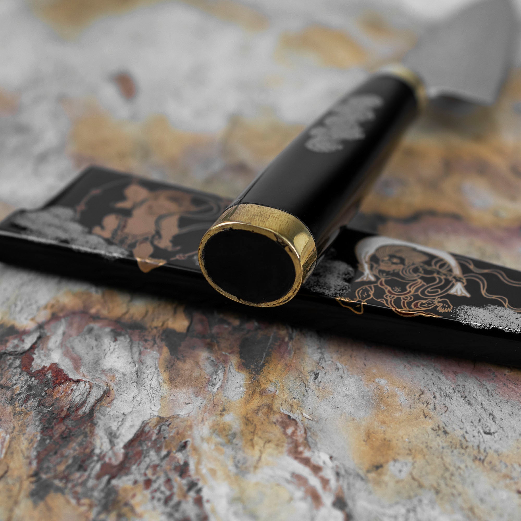 Nůž Univerzální 13 cm Takeshi Saji Art Fujin Raijin R-2 + Saya