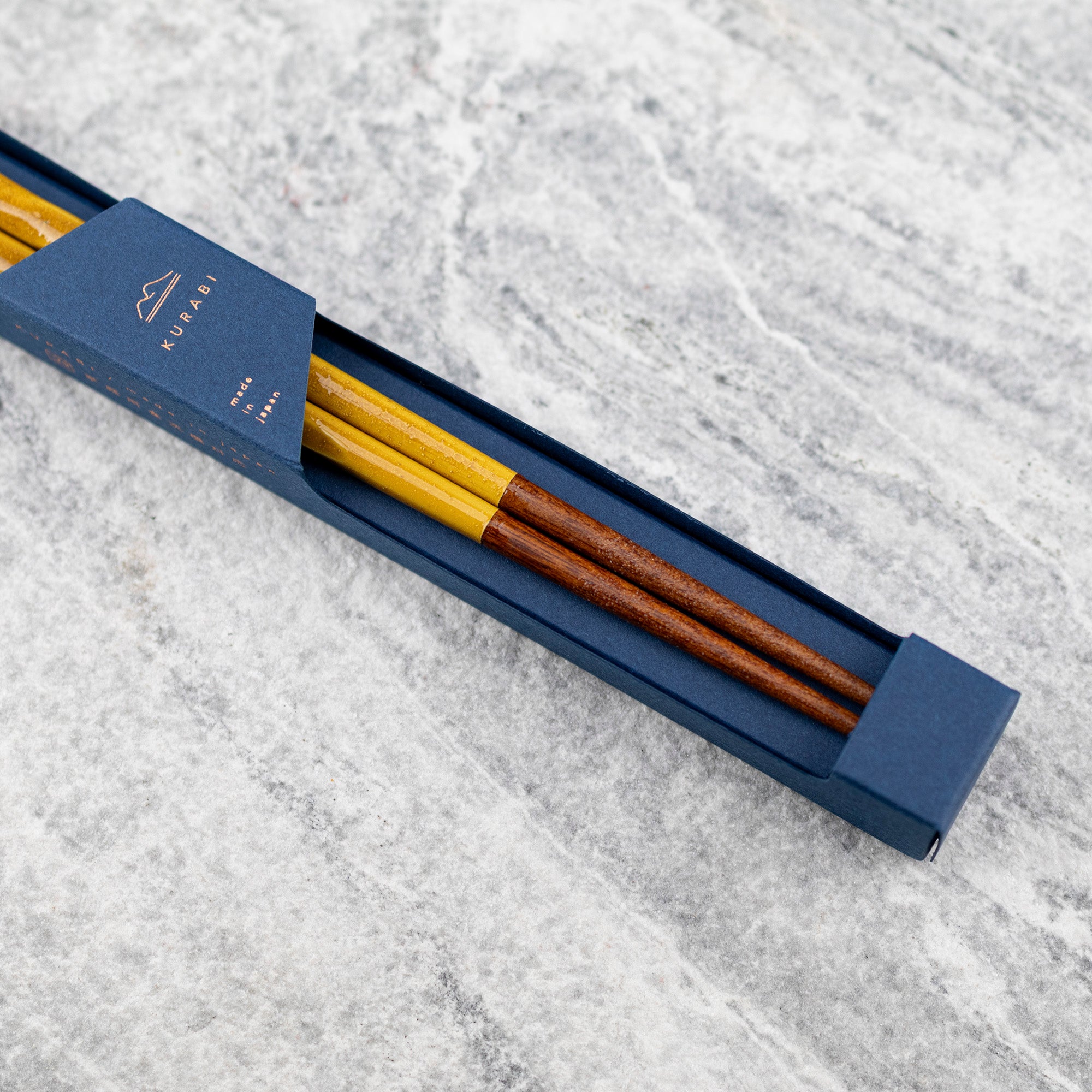 Japonské hůlky na sushi Kawai - žluté Kurabi