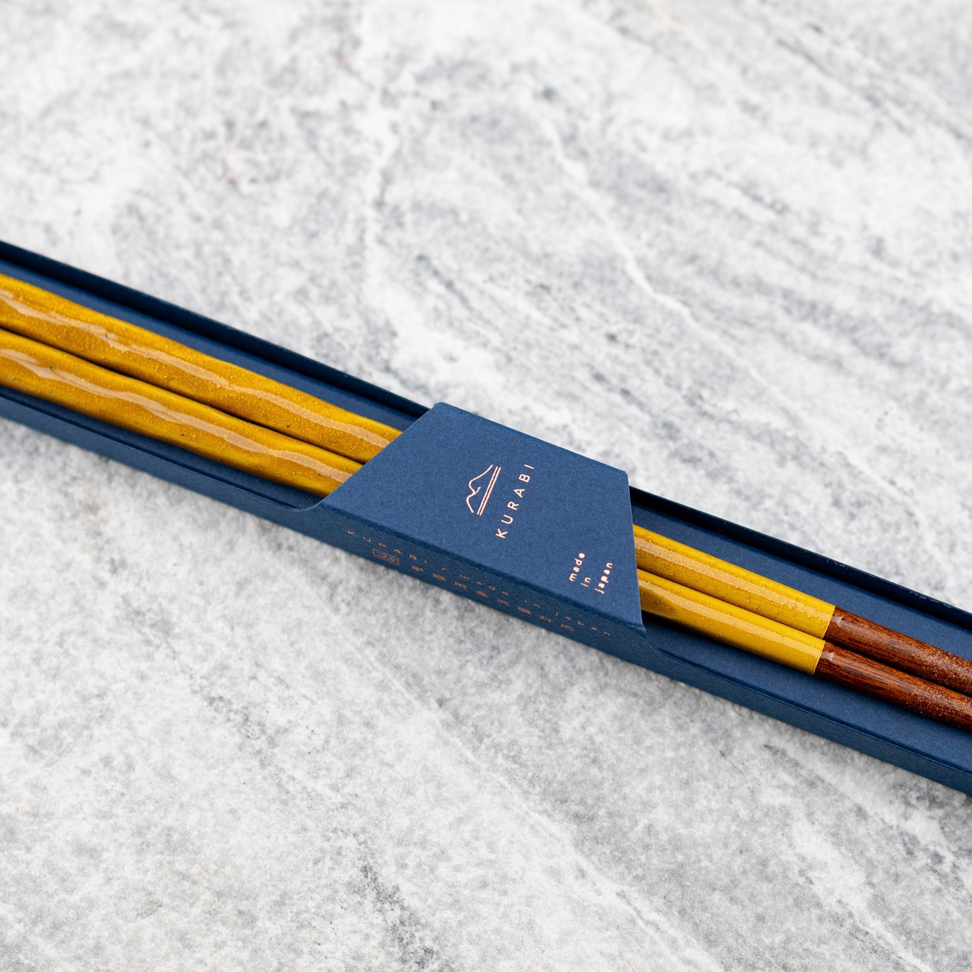 Japonské hůlky na sushi Kawai - žluté Kurabi