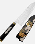 Nůž Santoku 18 cm Takeshi Saji Art Fujin Raijin R-2 + Saya