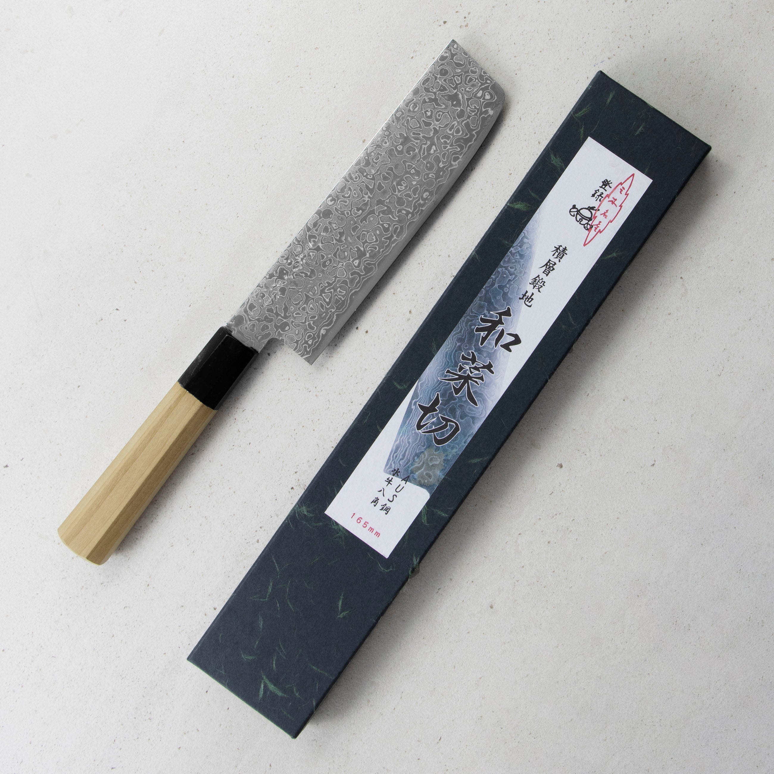 Nůž Nakiri 16,5 cm Misuzu Hamono AUS10 Damascus