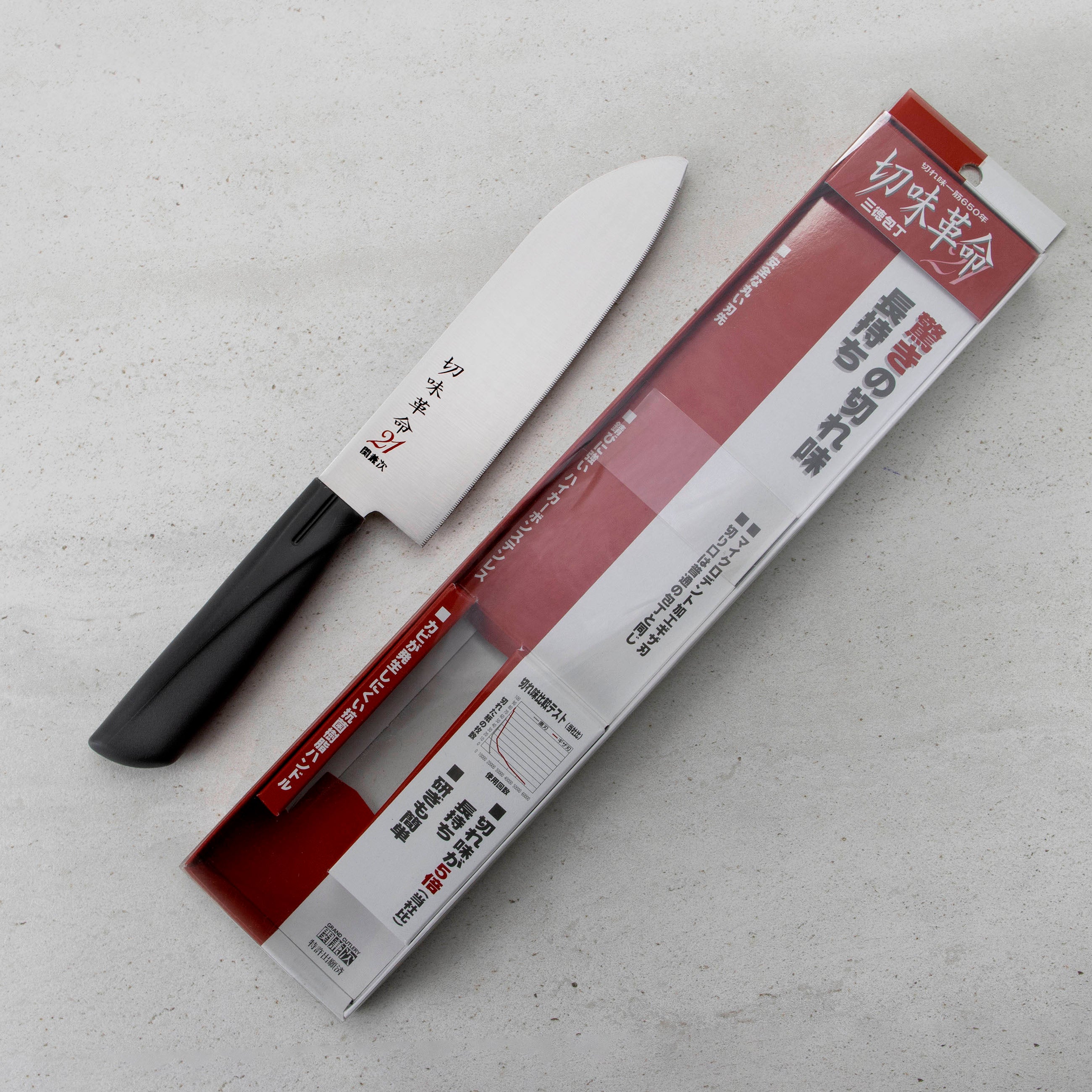 Nůž Santoku 16,5 cm Seki Kanetsugu Revolution-21 AUS-8