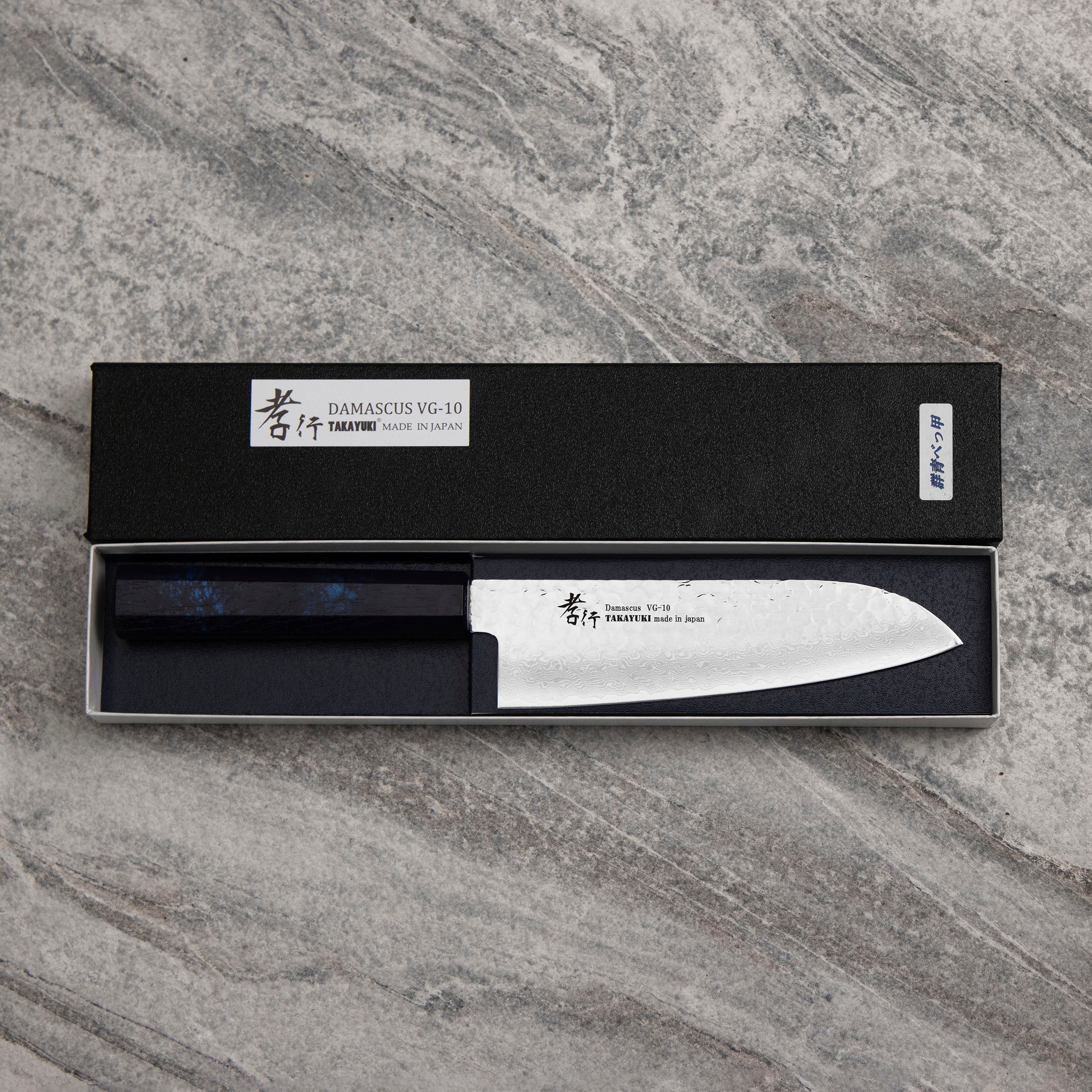 Nůž Santoku 17 cm Sakai Takayuki Nanairo VG-10 Blue