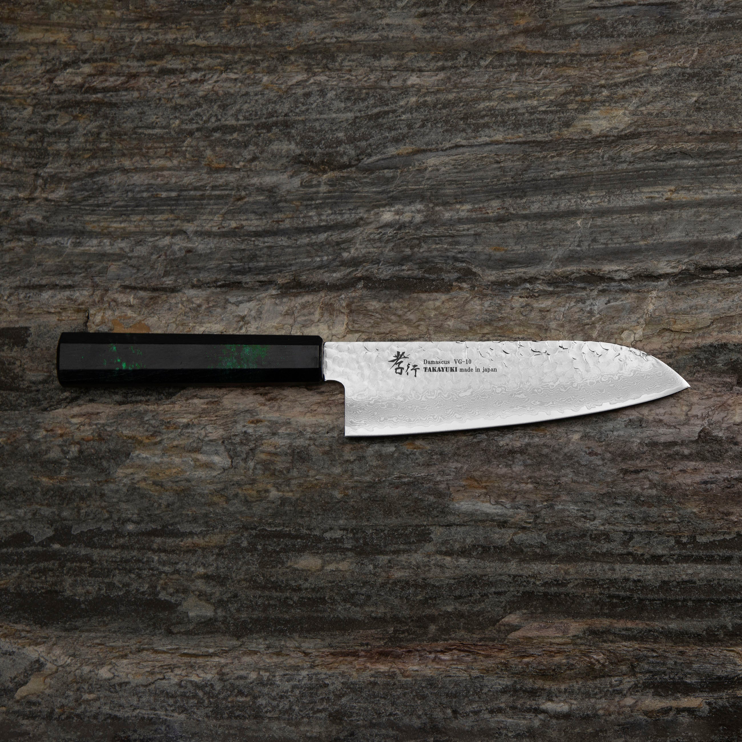 Nůž Santoku 17 cm Sakai Takayuki Nanairo VG-10 Green