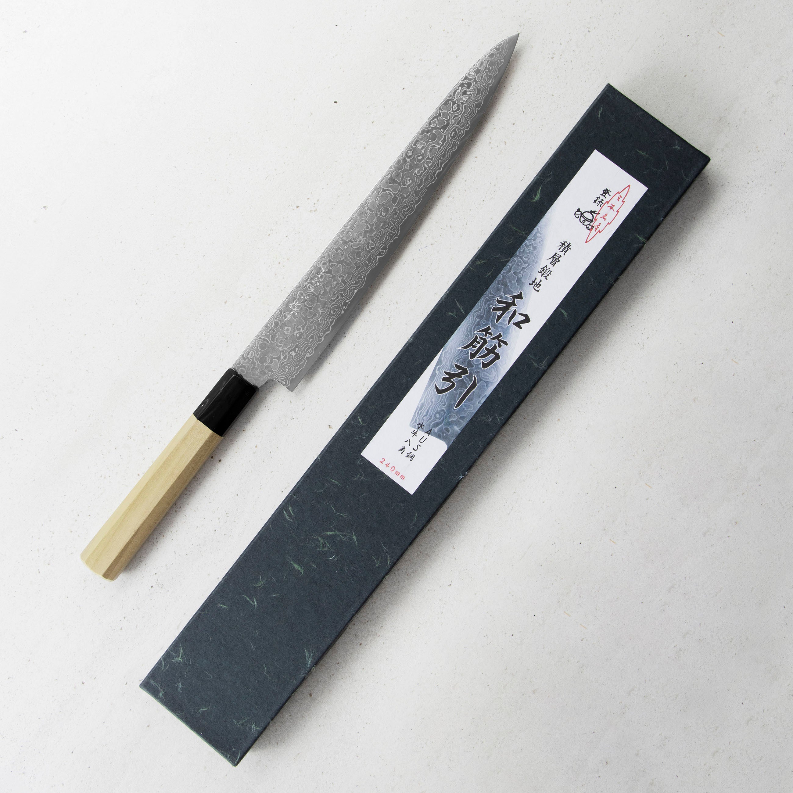 Plátkovací nůž 24 cm Misuzu Hamono AUS10 Damascus